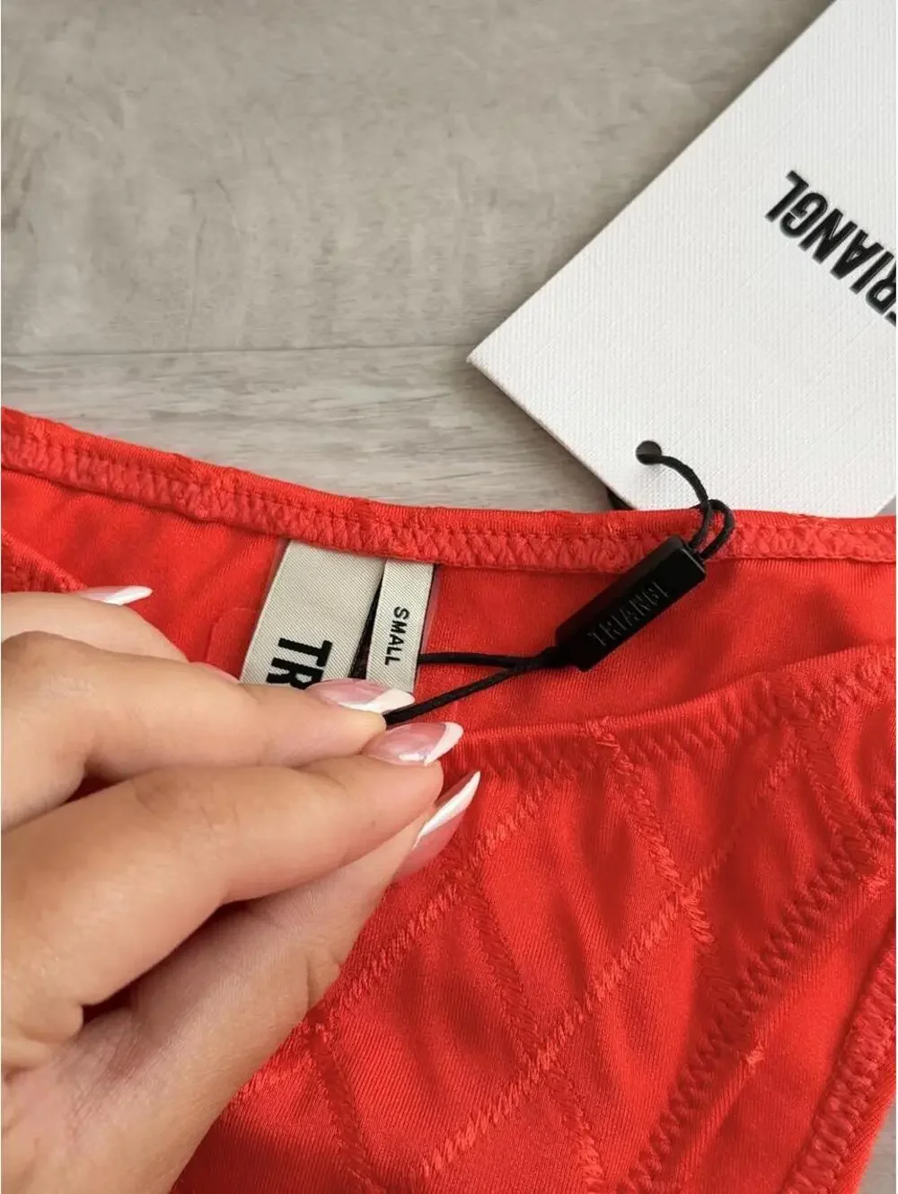 triangl swimwear Orange Red Textured Bikini Set